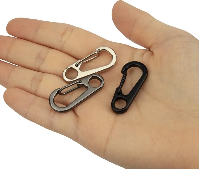SWATOM Small Mini Carabiner Clip Tiny Spring Snap Hook Keychains Micro - Image 5