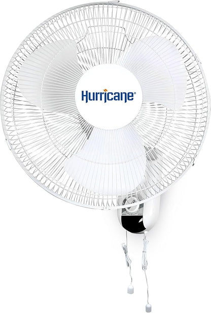 Hurricane Classic Oscillating Wall Mount Fan w/ 3 Quite Speeds, Grow Tents by Hurricane