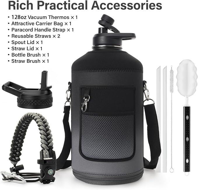 DYSANKY 1 Gallon Water Bottle Insulated | Thickened Stainless Steel Vacuum - Image 2