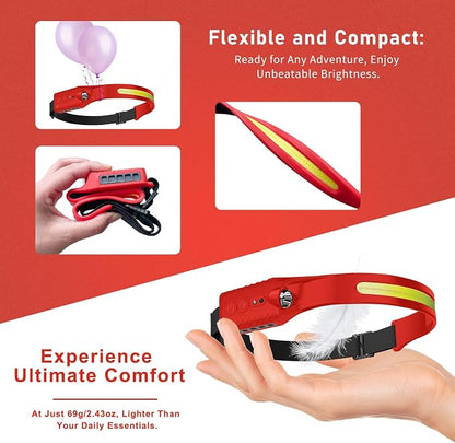 Nessciera Rechargeable LED Headlamp, 400 Lumens, 230° Wide Beam, 5 Modes — - Image 2