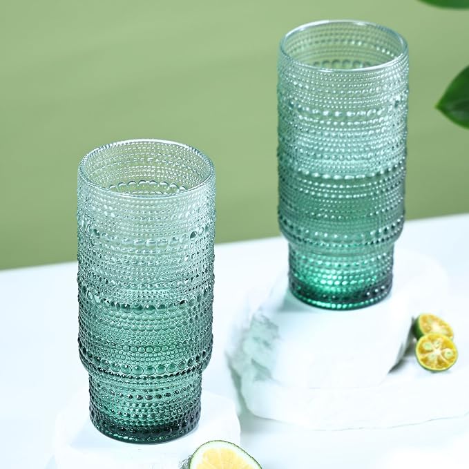 Large Capacity 16 oz Hobnail Drinking Glasses Set of 6, Vintage Glassware - Image 8
