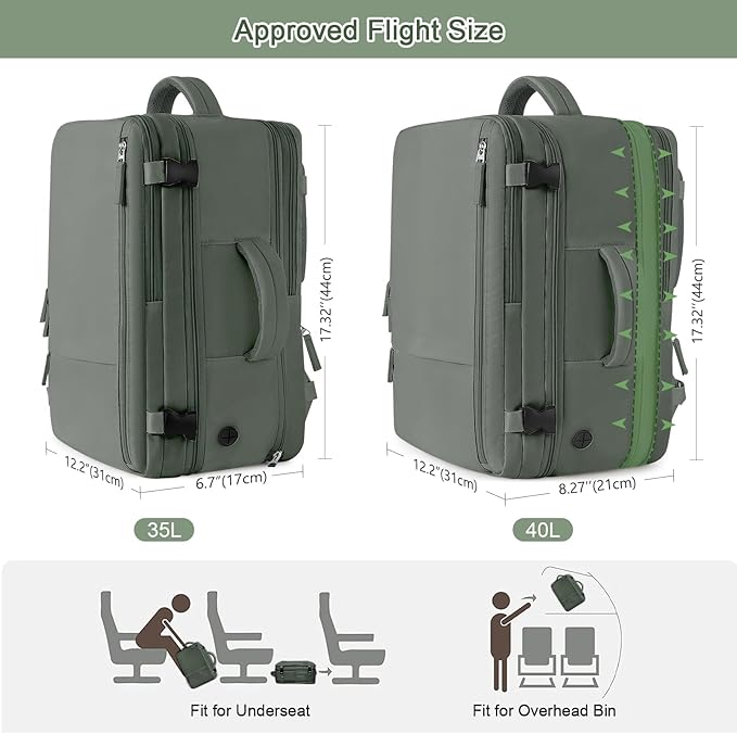 Sinaliy Large Expandable Travel Backpack - Image 3