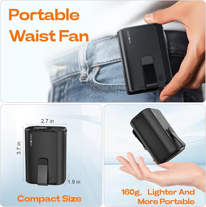 AI Portable Personal Waist Neck Rechargeable Fan, 3-Speed ​​10000RPM Brushless - Image 5