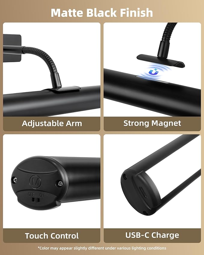 EZVALO 16in Picture Lights for Wall, Rechargeable 6000mAh Cordless Art Lights - Image 6