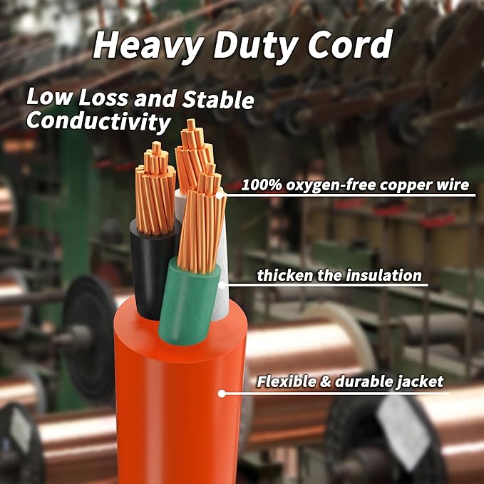 PlugSaf 10 FT 12/3 Gauge Extension Cord Outdoor - Image 3