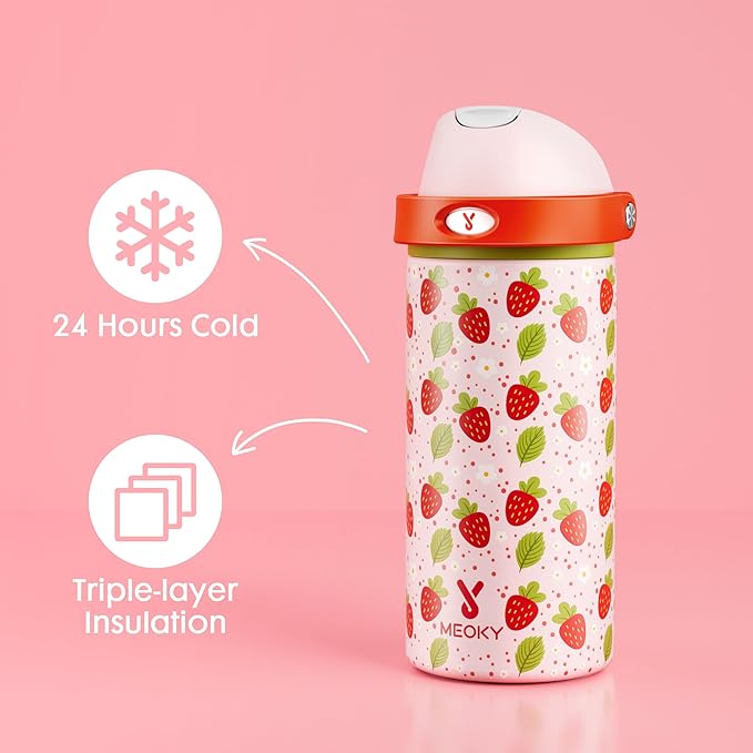 18 oz Insulated Water Bottle for Kids: Meoky Stainless Steel Water Bottle - Image 3