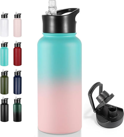 VEGOND 32 oz Insulated Water Bottle Stainless Steel Metal Water Bottles by VEGOND