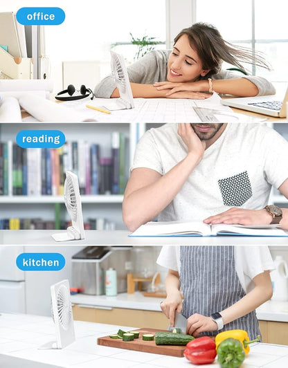Zuvas Desk Fan Battery Operated Fan Rechargeable 180°Tilt Folding Personal Fan - Image 7