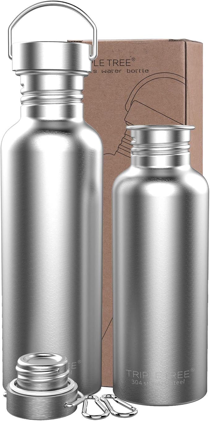 TRIPLE TREE 34 OZ Uninsulated Single Walled Stainless Steel Sports Water Bottle - Image 9
