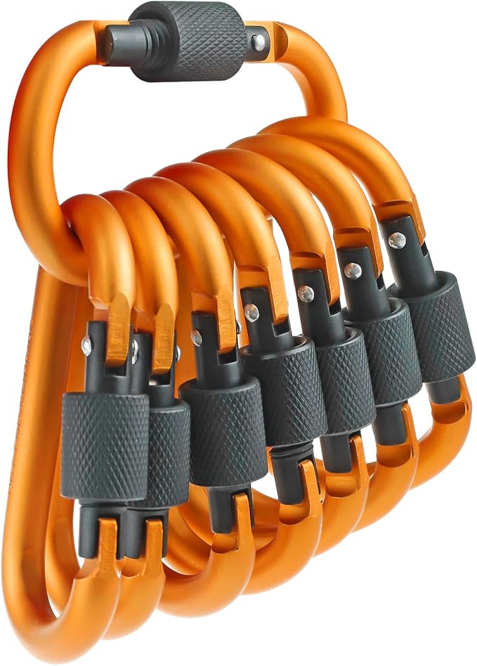 10 Pack Aluminum D Ring Key Rings Hiking Clips Locking Carabiner by IEBUOBO