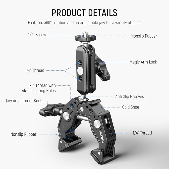 NEEWER Super Clamp Magic Arm Camera Mount - Image 2