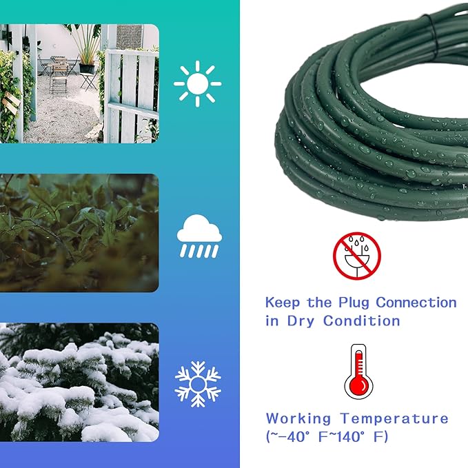 Indoor Outdoor Extension Cord 50 FT, 16/3 SJTW Weatherproof Green Electrical - Image 5