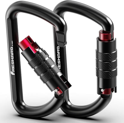 FresKaro 3inch 12kN-2698lbs Auto Locking Carabiner Clips, Solid D Shape - Image 9