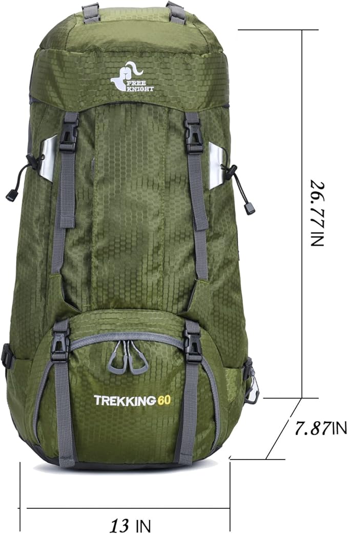 Bseash 60L Waterproof Hiking Camping Backpack - Image 5
