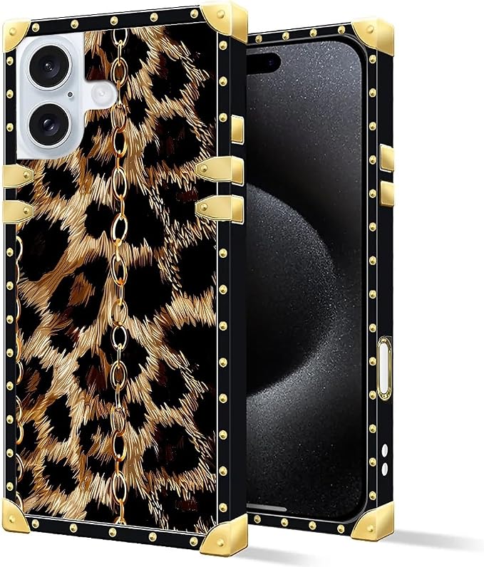 Compatible with iPhone 16 Case, Seamless Gold Chain Leopard Luxury Golden - Image 2