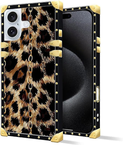 Compatible with iPhone 16 Case, Seamless Gold Chain Leopard Luxury Golden - Image 2