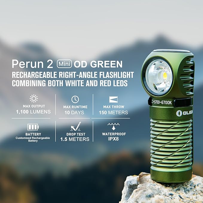 OLIGHT Perun 2 Mini Headlamp 1100 Lumens LED Head Flashlight, Rechargeable - Image 2