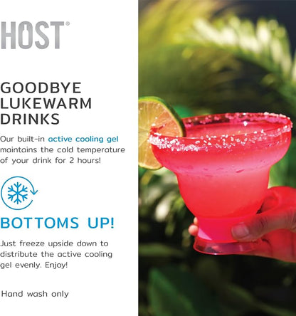 HOST FREEZE Margarita Cocktail Glasses, Frozen Cup Double Wall Plastic - Image 4