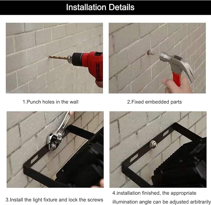 4Pack LED Flood Light Outdoor, 50W LED Work Light 5500lmwith 6FT US Plug - Image 6