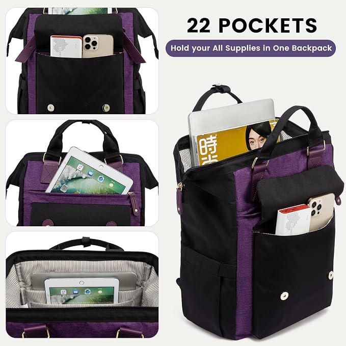 LOVEVOOK Backpack for Women, Teacher Work Bag Laptop Backpack, Nurse Bags - Image 2
