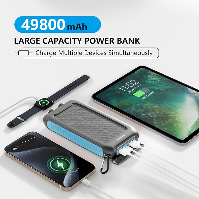 Solar Charger Power Bank 49800mAh Portable 15W Fast Charging Power Bank - Image 2