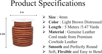 GENIQUE Real/Genuine Round Leather String Cord - Image 2