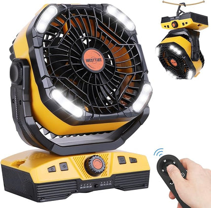 WESTTREE Camping Fan 20000mAh Rechargeable Battery Operated fan Outdoor Tent Fan by WESTTREE
