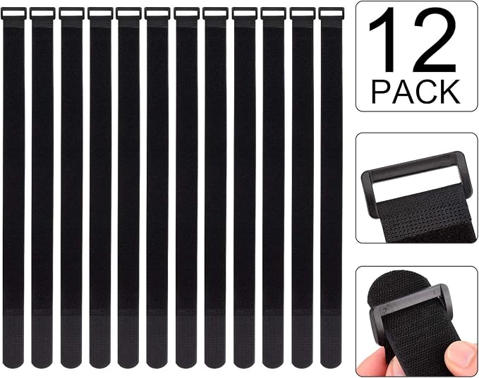 1.5 x 24 Inch Hook and Loop Cable Tie, 12 Pack Heavy Duty Adjustable Fastening - Image 8