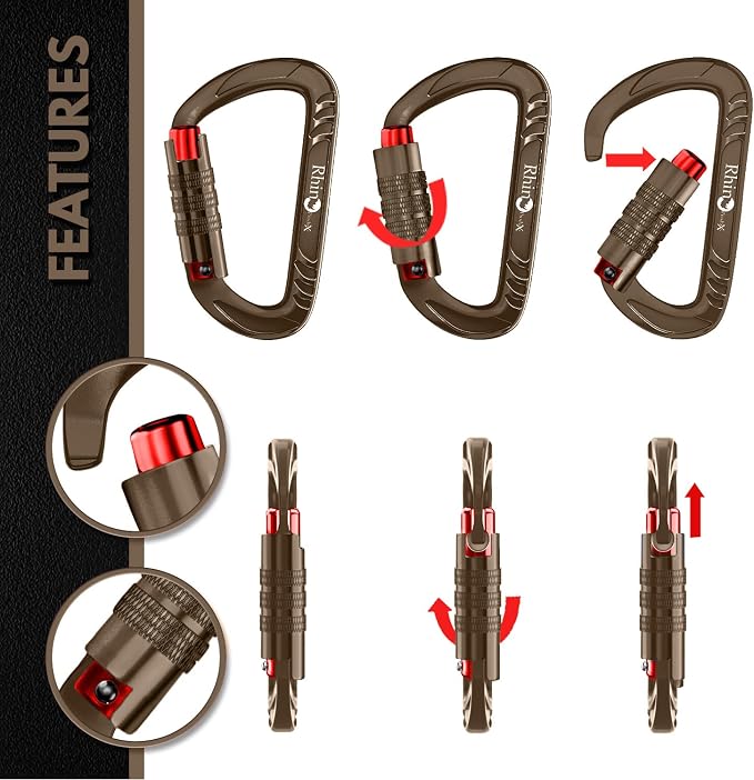 Rhino Produxs 12kN Heavy Duty Carabiner Clips, - Image 4