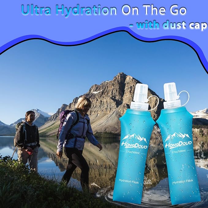 2 Packs Soft Flask, 17oz/500ml TPU Collapsible Soft Water Bottle - Image 4
