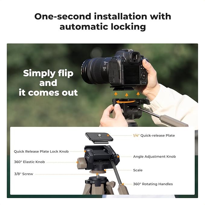 K&F CONCEPT Camera Tripod, Cellphone Clip - Image 6