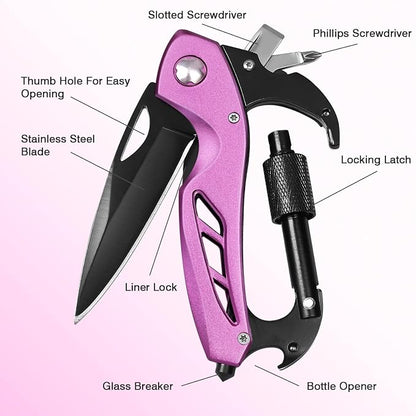 FUNBRO Pink Multitool Carabiner, Stocking Stuffers Gifts - Image 4