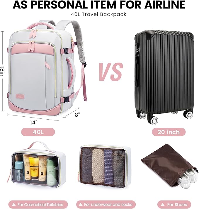 LOVEVOOK Travel Backpack for Women, 40L Carry On Backpack - Image 4