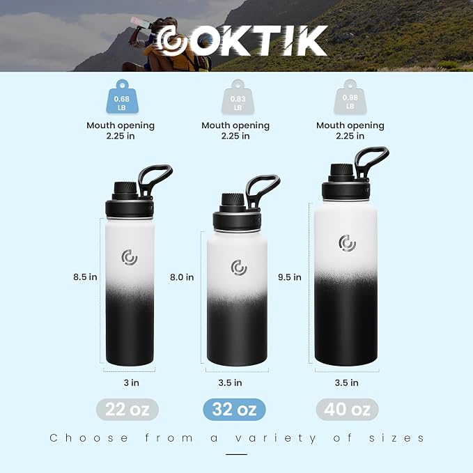 Sports Water Bottle 32oz, Insulated Water Bottle - Image 2