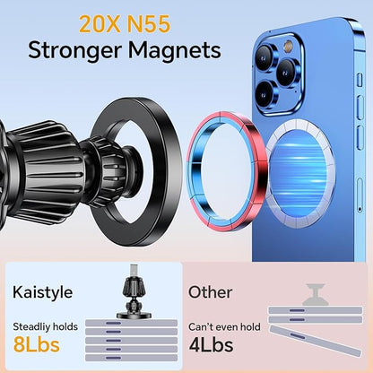 Kaistyle for Magsafe Car Mount【20 Strong Magnets】Magnetic Phone Holder for Car - Image 4