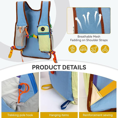 Small Hiking Backpack Travel Daypack 15L Colorful Lightweight Packable Foldable - Image 5