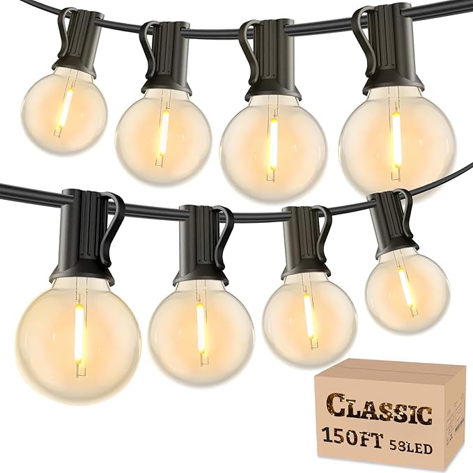RTTY 150 FT Outdoor String Lights Patio Light by RTTY