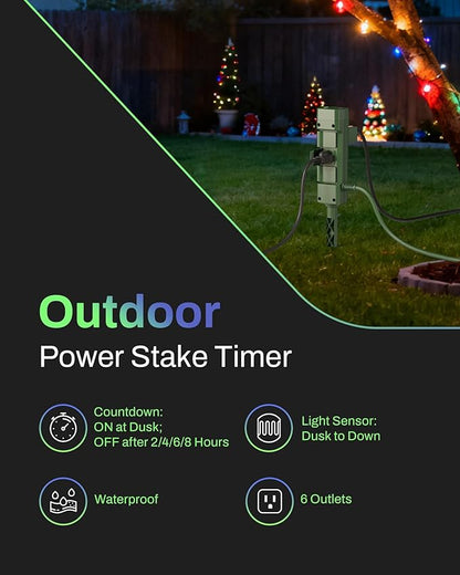 BN-LINK Outdoor Power Stake Timer, Dusk to Dawn Sensor - Image 2
