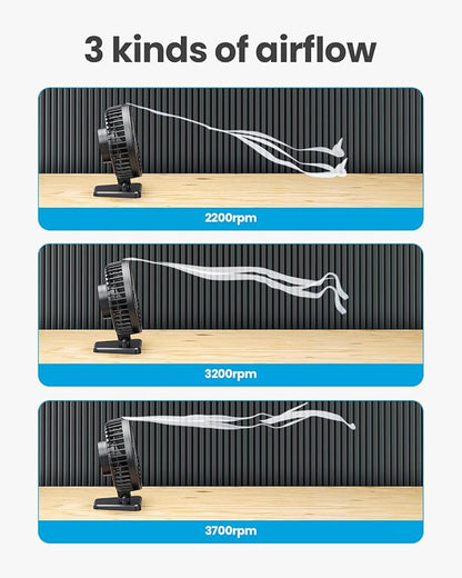 Gaiatop USB Desk Fan, Small But Powerful, Personal Portable Quiet 3 Speeds - Image 3