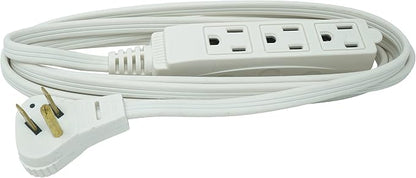 Woods Slimline Indoor Flat Extension Cord, 8 Ft, 16 Gauge Right Angle Plug - Image 2