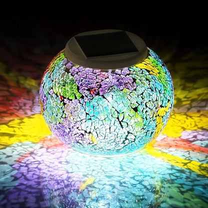 WSgift Color Changing Solar Powered Glass Mosaic Ball Led Garden Lights by WSgift