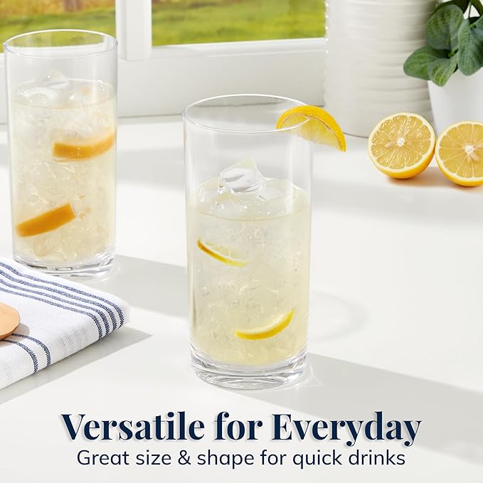 US Acrylic Classic Clear Plastic Reusable Drinking Glasses 16oz Water Cups | - Image 3