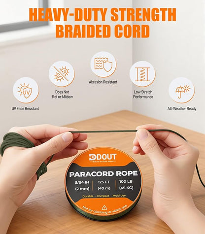 DDOUT 2mm Paracord 100lb, Thin Micro Paracord Rope, DIY Projects, Camping & - Image 4