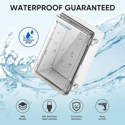 TICONN Outdoor Electrical Box Waterproof, Junction Box IP67 ABS Plastic - Image 2