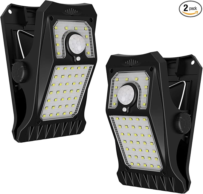 Tryme 45LEDs Solar Lights Outdoor Clip Motion Sensor Lights 3 Modes 3 Mounting by Tryme