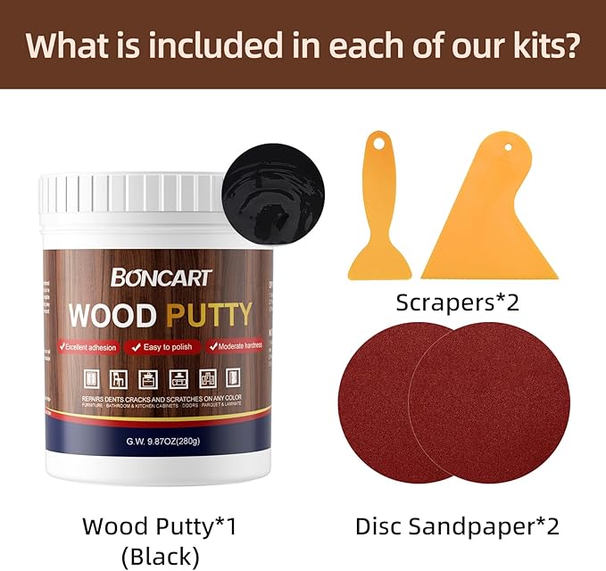 Boncart Black Wood Filler, Wood Filler Putty, Wood Filler Paintable, Wood - Image 6