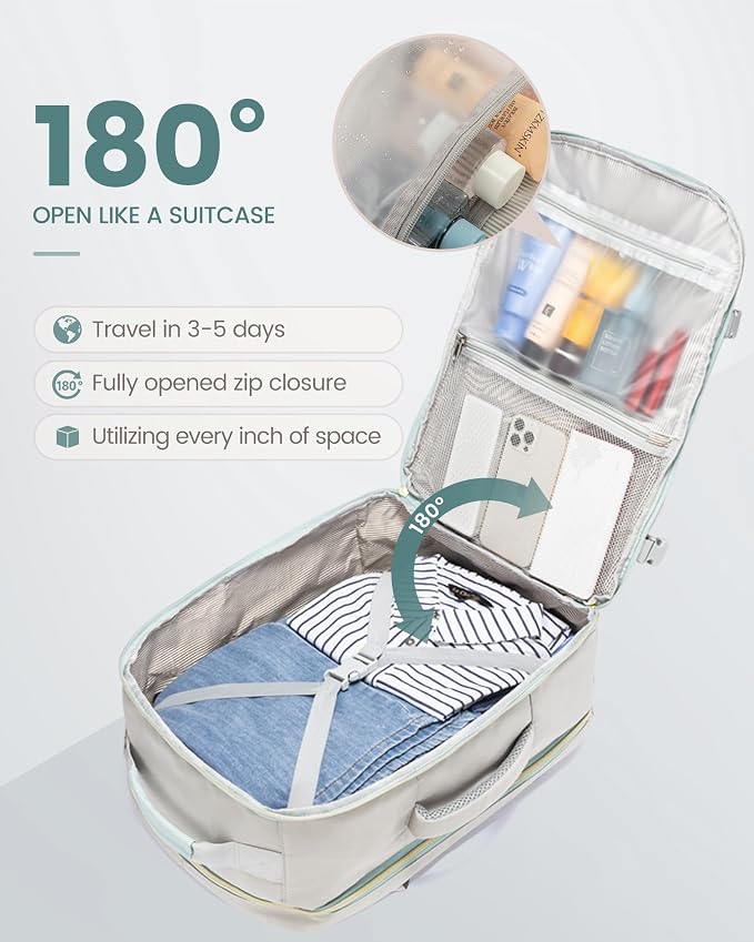 LOVEVOOK Travel Backpack for Women & Men 40L, Airline Approved Carry On - Image 2