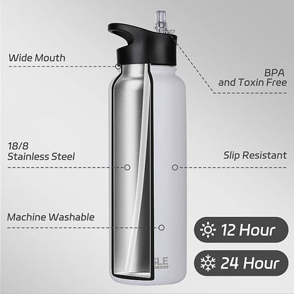 HASLE OUTFITTERS 40oz Stainless Steel Water Bottle, Vacuum Insulated Double - Image 2