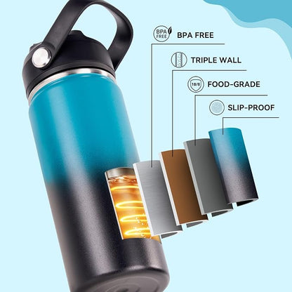 Fijinhom 24oz Insulated Stainless Steel Water Bottle, Wide Mouth Double Wall - Image 3