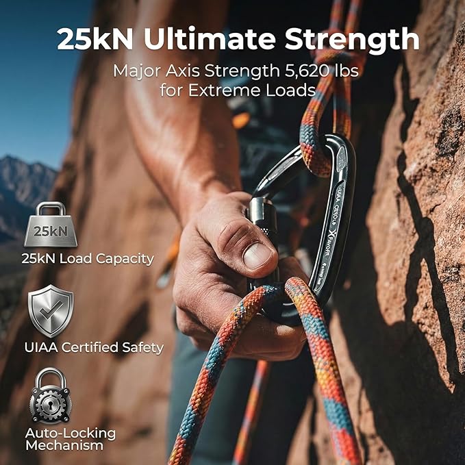 UIAA Certified 25kN-42kN Climbing Carabiners - Image 3